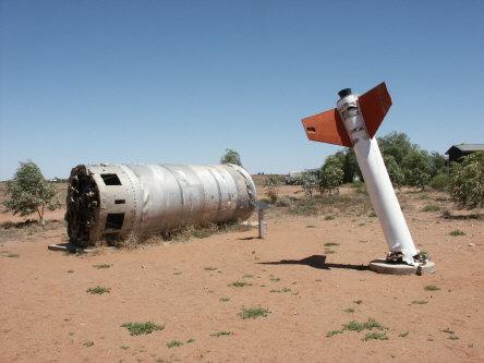 Crash landing of the rocket